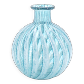 Vase rayé en verre bleu clair Phoenician Malta, années 90