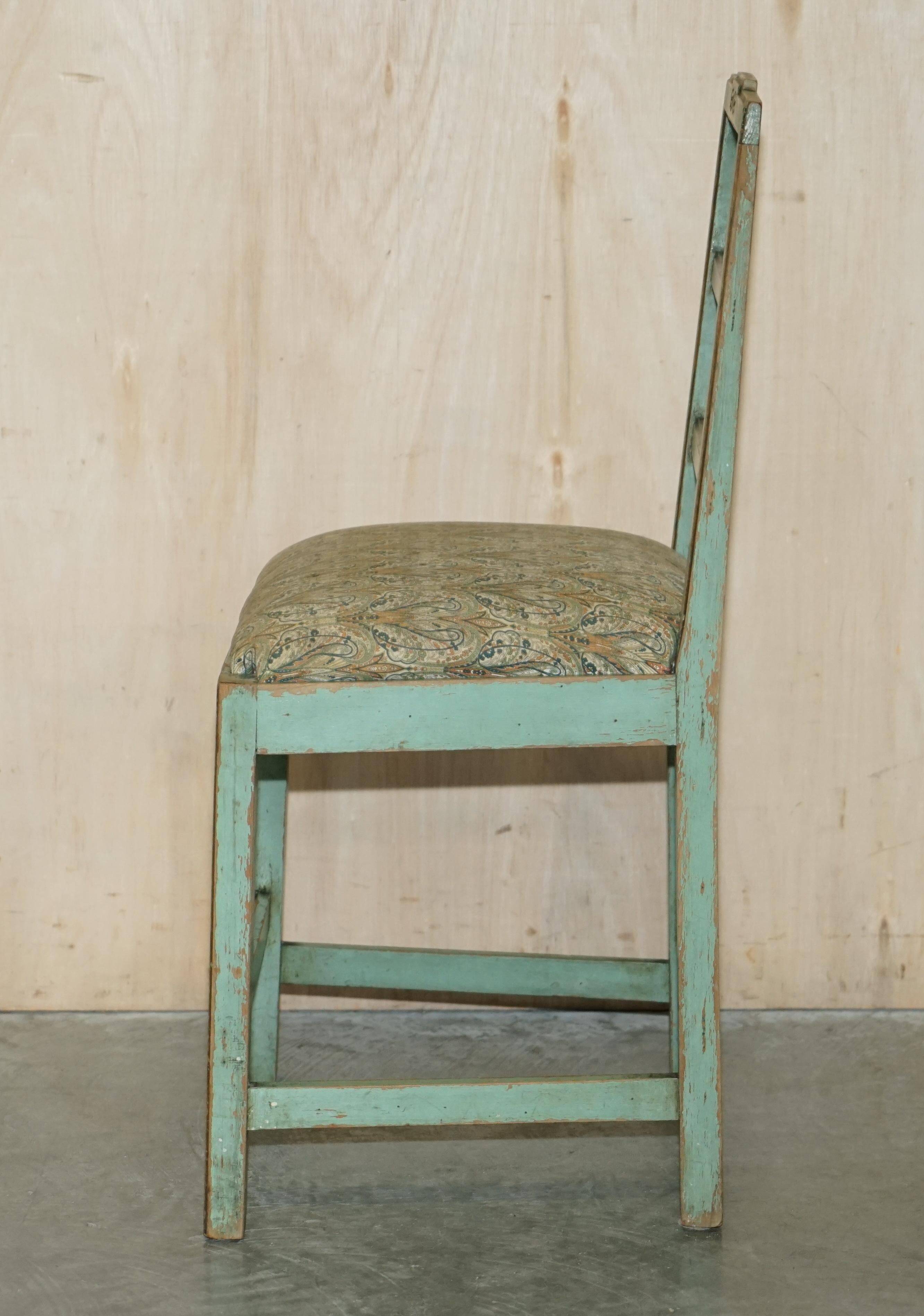 Pair of antique French chairs with original paint.