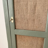 Small green cupboard celadon and jute