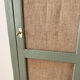 Petite armoire vert celadon et jute
