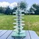 Large lamp base made of glass pebbles from the 70s/80s