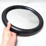 Round black plastic mirror 1970s