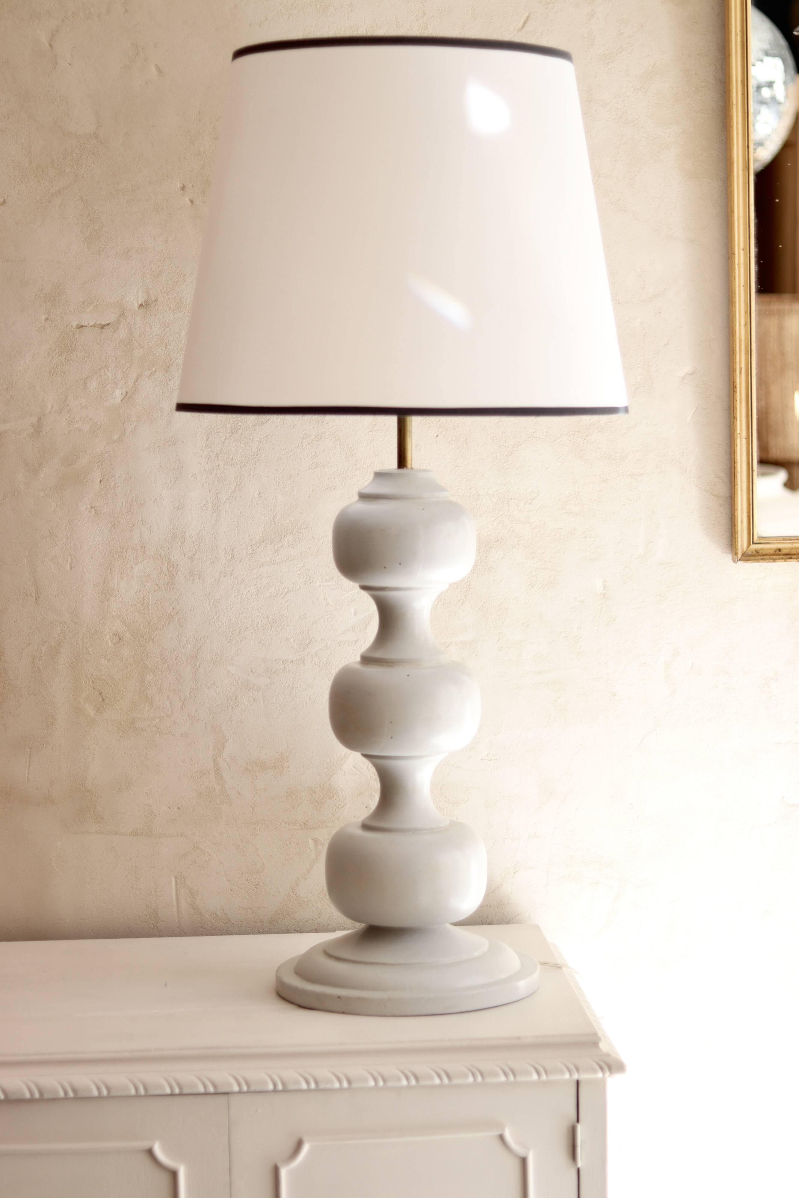 Large antique wooden ball lamps