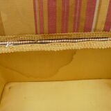 Wicker and scoubidou sewing box