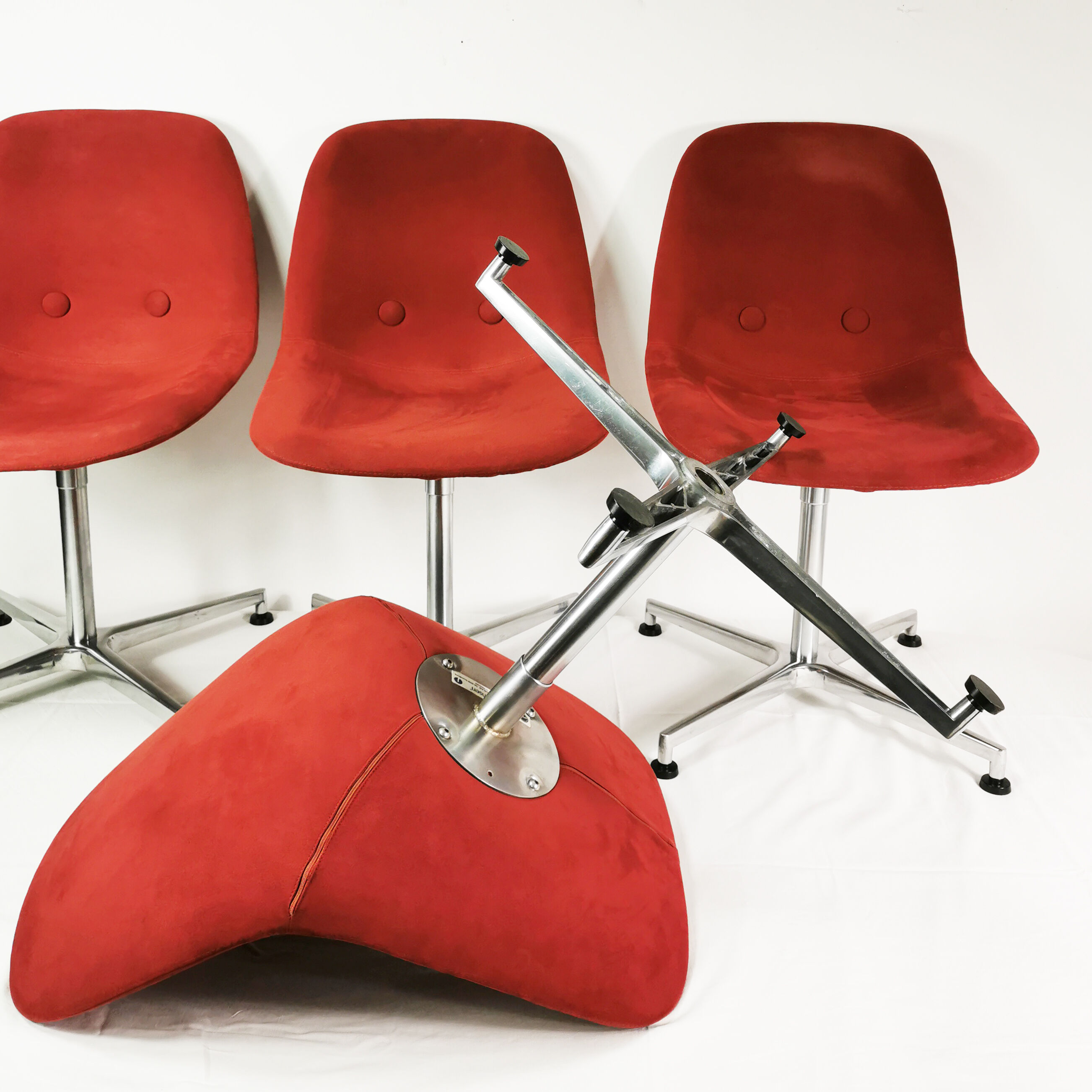 Set of 6 chairs "Eyes", designed by J.Foersom & P.Hiort-Lorenzen, for Erik Jorgensen, Denmark