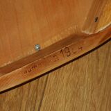 5 baumann chairs with large backs in black faux leather.