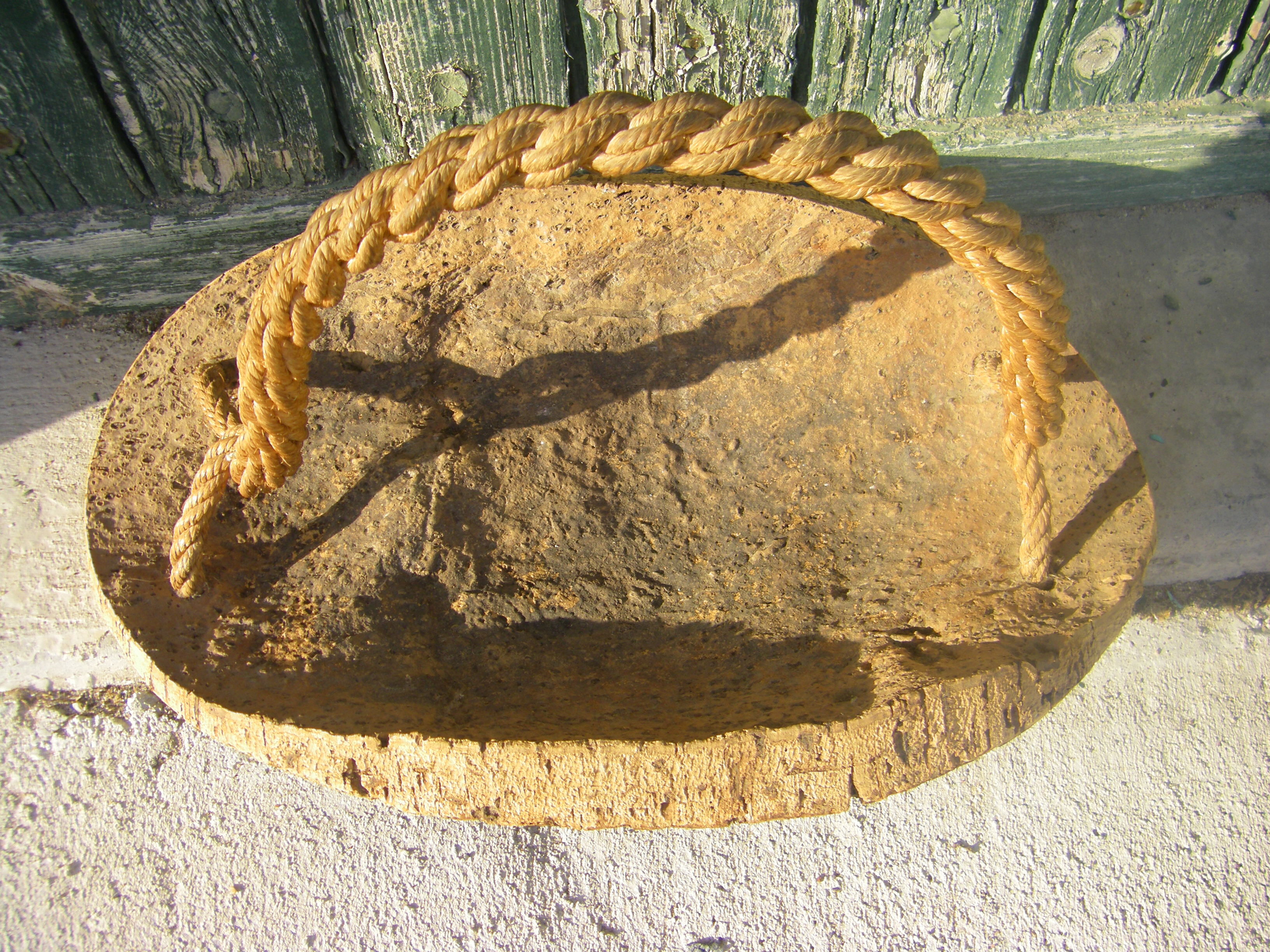 Rope and natural cork cut