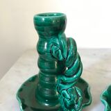 Pair of ceramic candlesticks