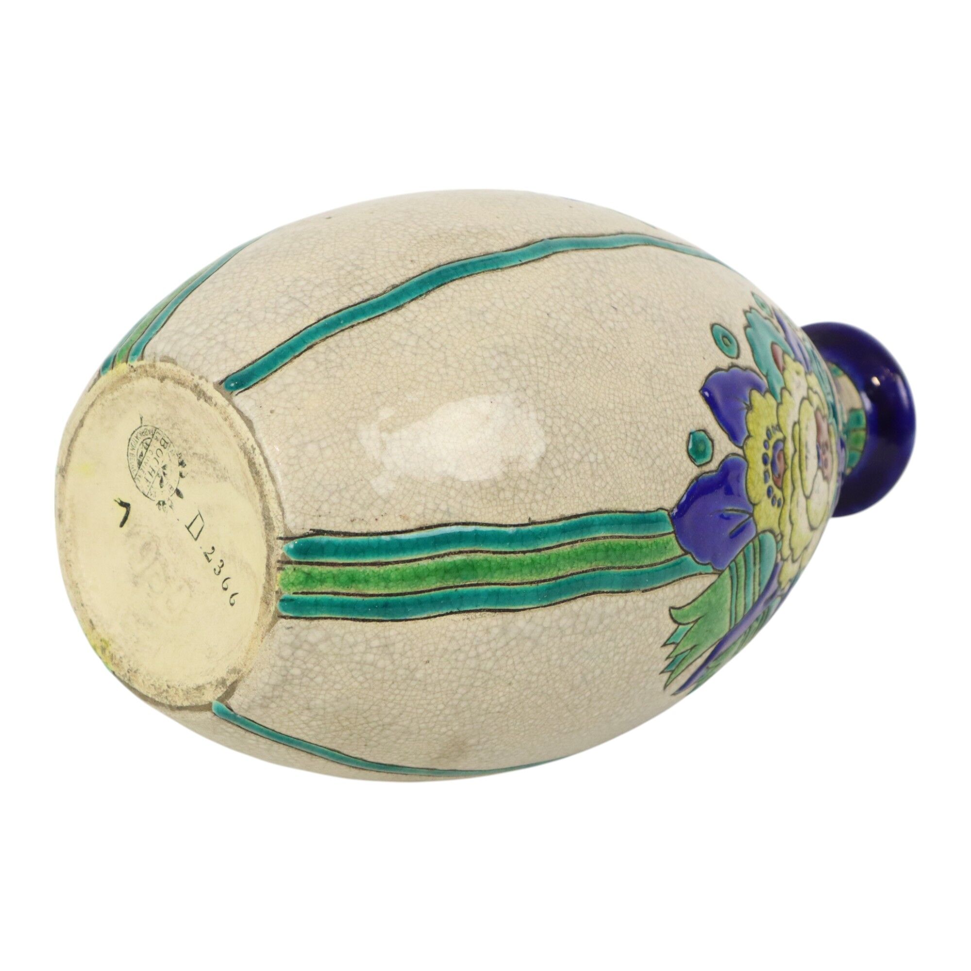 Polychrome Art Deco Vase Charles Catteau Boch Keramis D2366