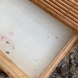 Vintage rattan magazine rack table