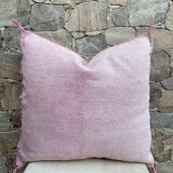 Handmade Moroccan silk cushion cover, cactus pattern