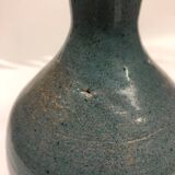 Speckled blue ceramic vase signed AP