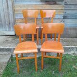 4 chaises de bistrot ancienne vintage