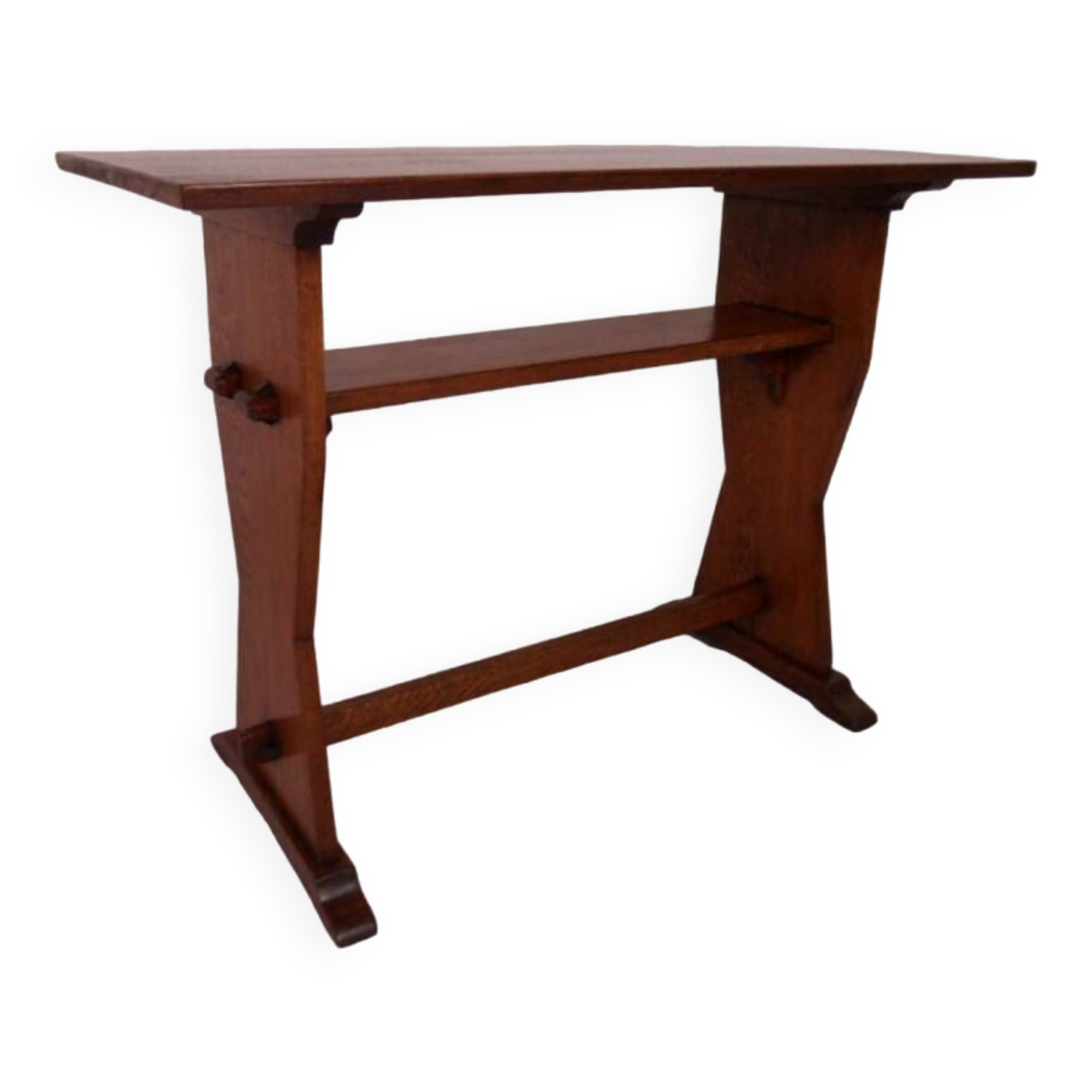 Brutalist oak sidetable  writing table