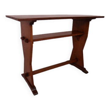 Brutalist oak sidetable  writing table