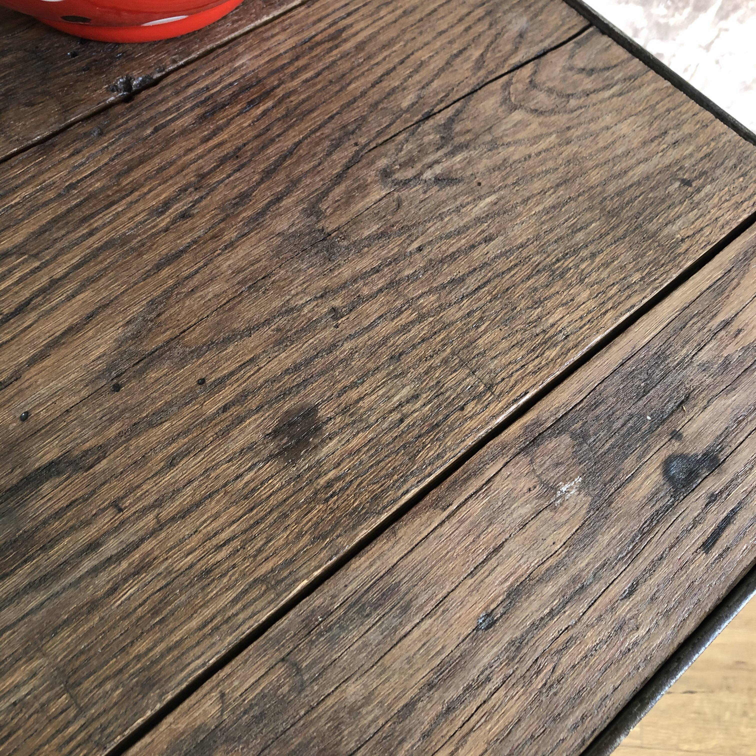 Table haute industrielle métal et bois