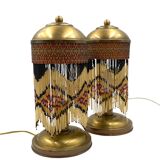 Ensemble de 2 lampes de table en laiton du milieu du siècle, Italie années 1940