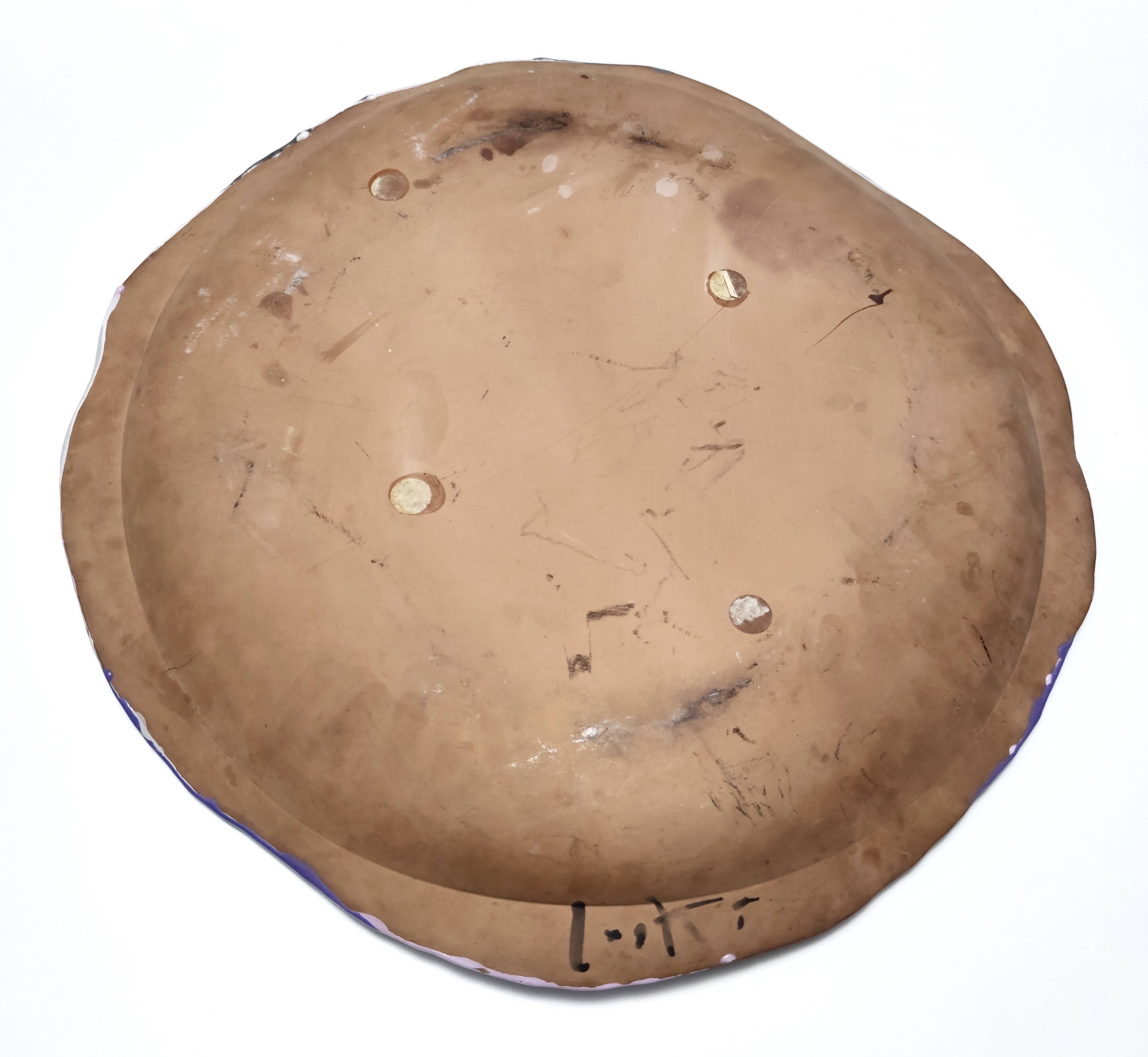 Large Earthenware Vide-Poche / Decorative Plate by Pino Castagna, Italy