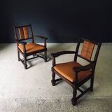 Mid-Century Modernist Armchairs in the style of Francis Jourdain, France, 1940s, Set of 2