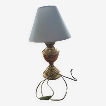 Electrified brass oil lamp
