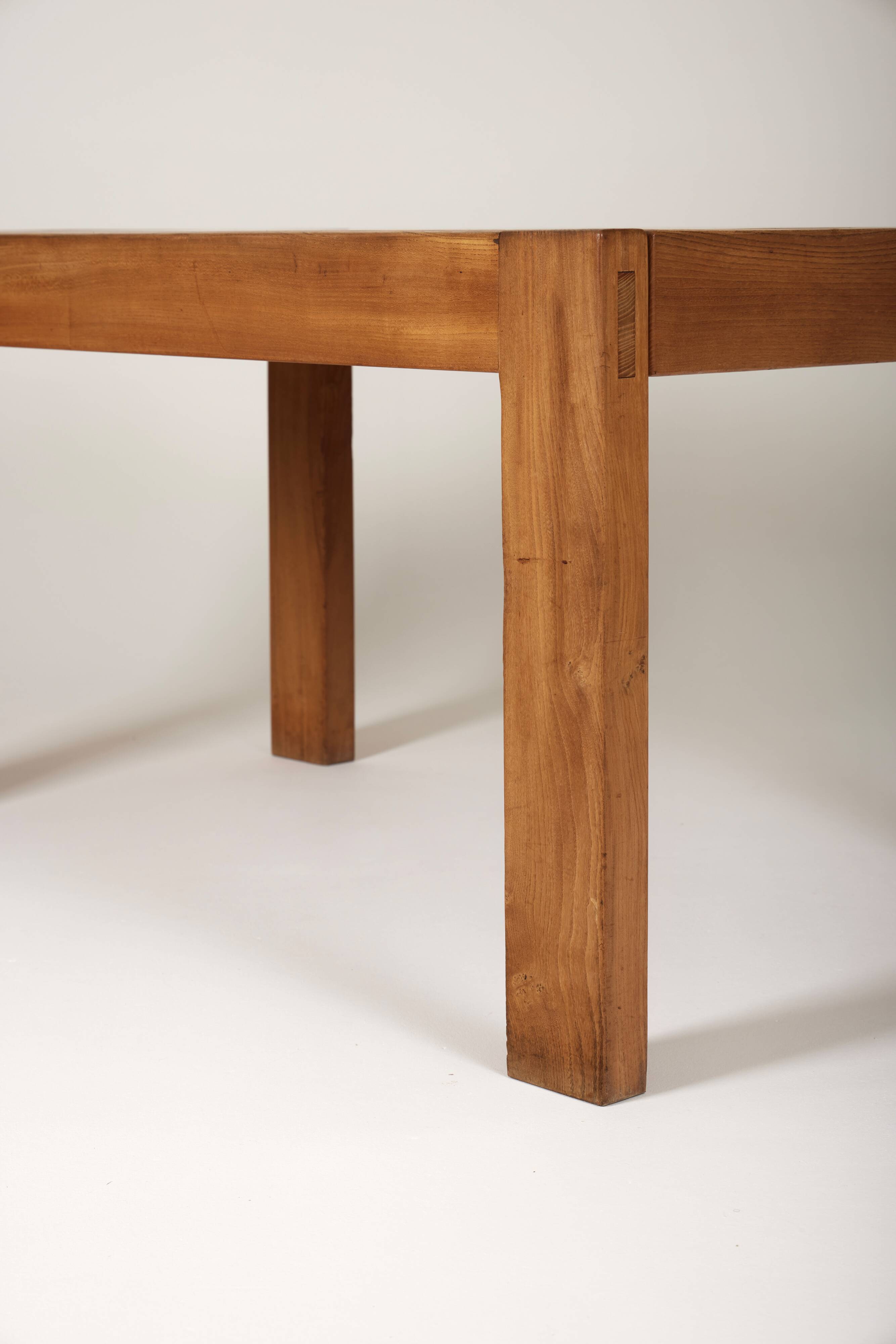 Table en orme Maison Regain, 1980s