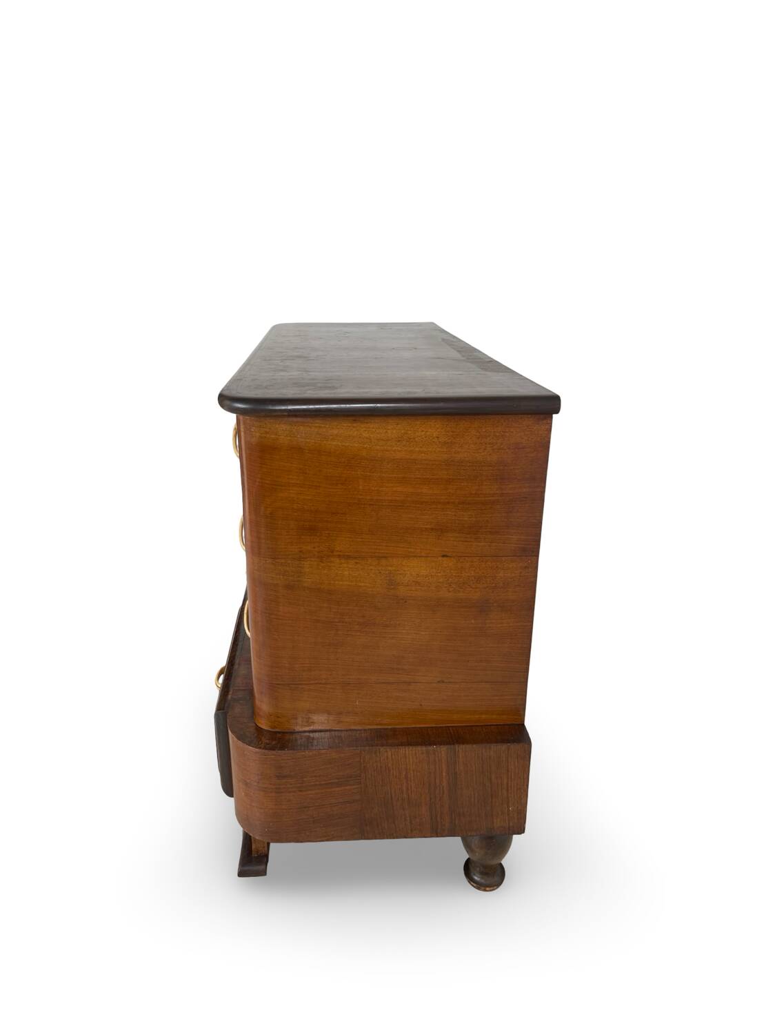 Commode italienne Art déco en ronce de noyer, années 1920