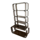 Stainless steel and smoked glass shelves by Donald Singer