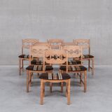 8 oak mid-century danish dining chairs