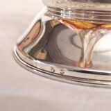 Jarrón de cristal con base de plata. Italia, 1970s