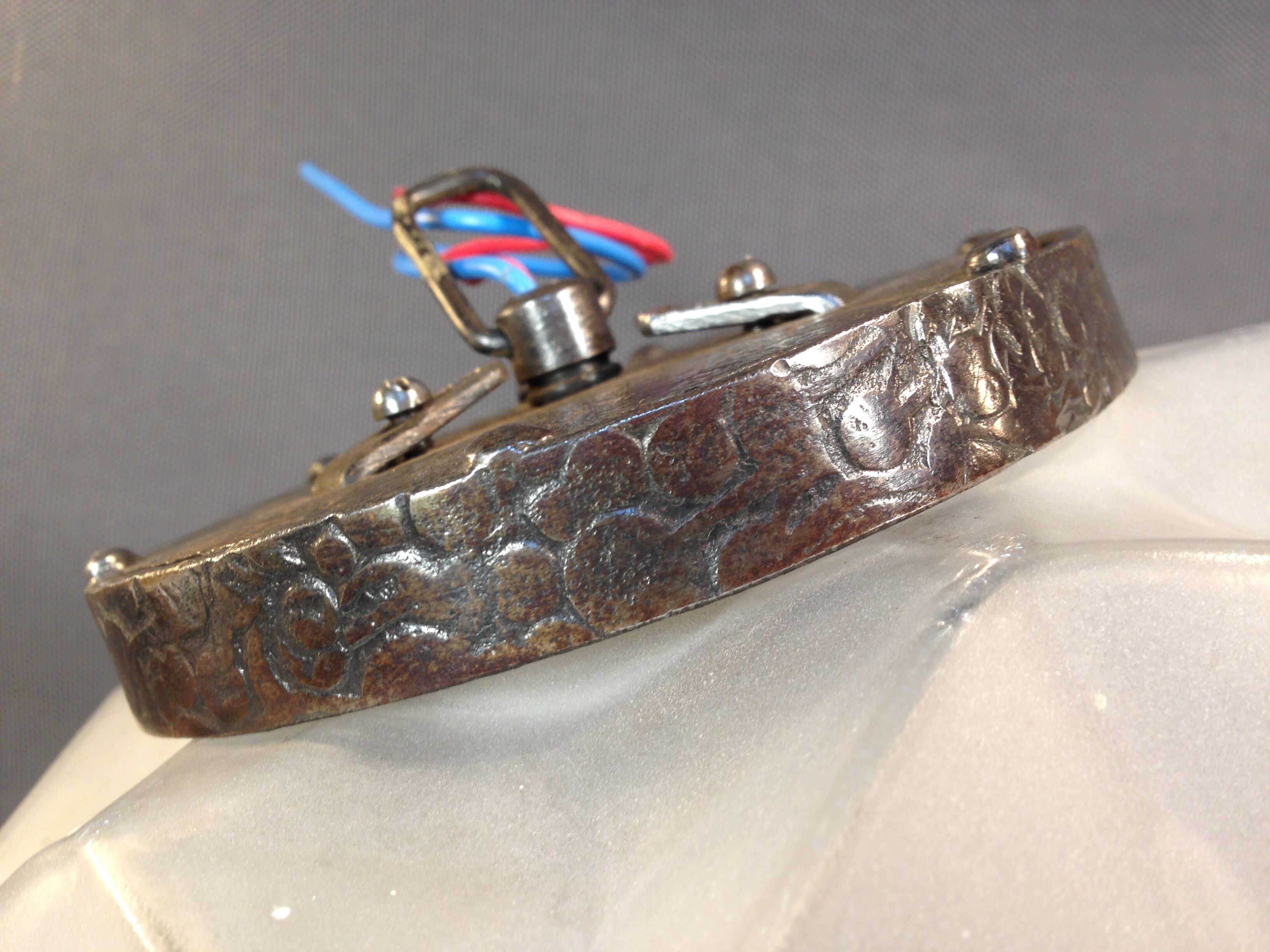 Old art Deco glass ball hanging lamp frosted diameter 28cm