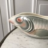 Fish gravy boat in slip digoin sarreguemines 50s