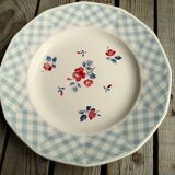 Old Round Plate in Ceramics by Digoin Sarreguemines Model Bastia