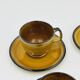 Set of four vintage Boch Palma cups and saucers.