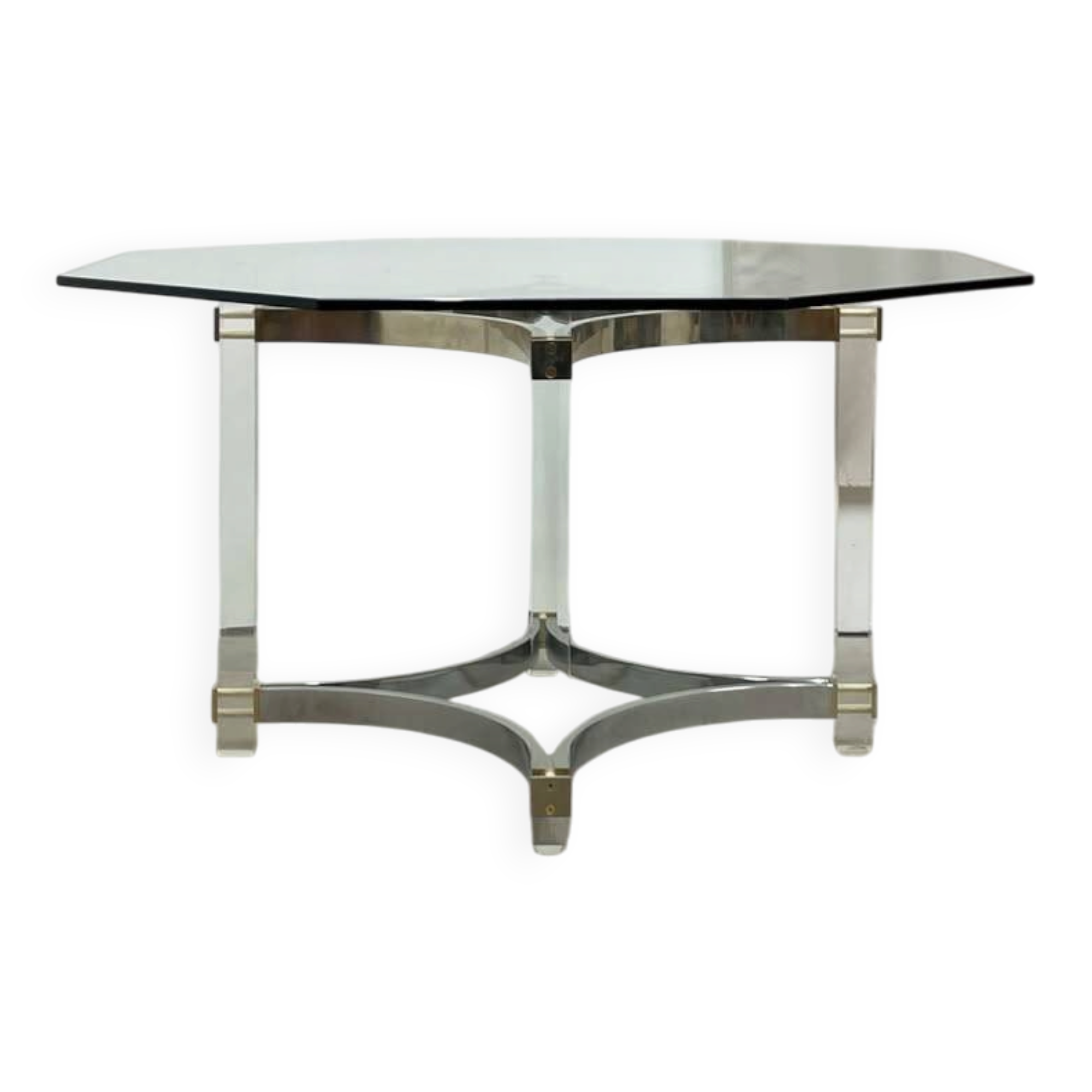 Octagonal dining table, Italian design, circa 1970.
