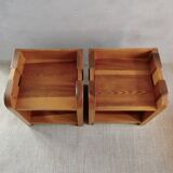 Pair of solid pine bedside tables