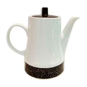 Brown and white porcelain theiere of the 70s _ retro-vintage -kitchen