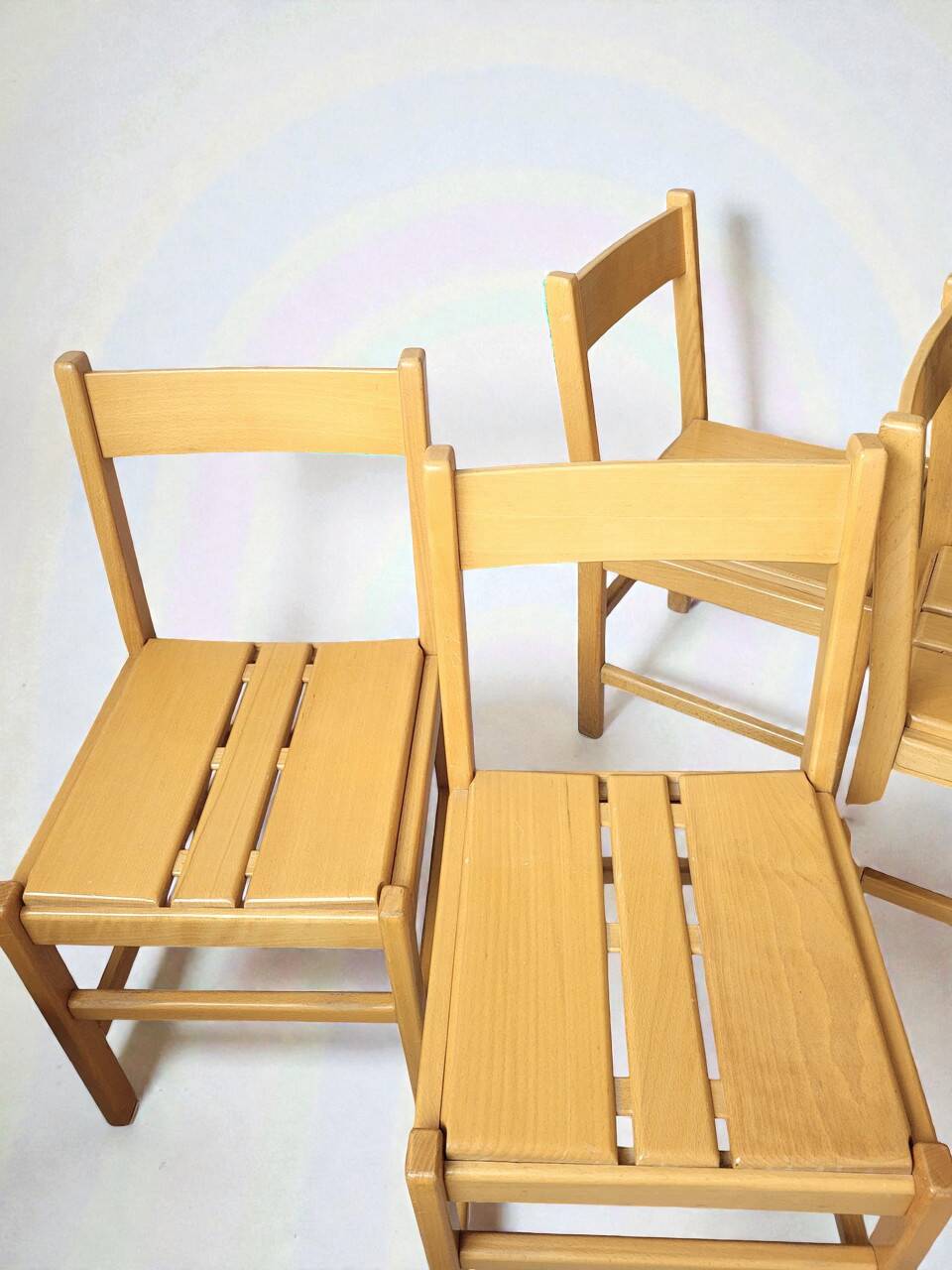 4 cheises en bois style Charlotte perriand
