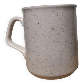 Vintage multicolored speckled ceramic mug made in England
