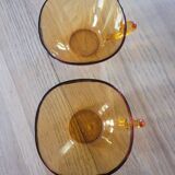 2 Vereco amber glass tea cups