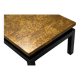 Modernist coffee table with a patinated gold top, 120x52.5x36 cm, mid-20th century.