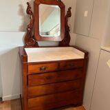 Antique dressing table / Coiffeuse ancienne avec marbre et miroir