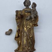 Antique wooden sculpture, Virgin and Child, 17th century