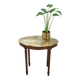 Oude houten tafel met marmeren blad
