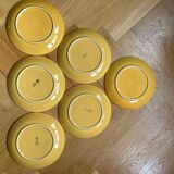 Hand painted yellow peach pattern plates - portugal