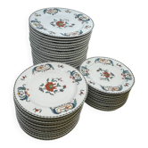 Lot de 43 assiettes en porcelaine de Paris modèle décor Pavot