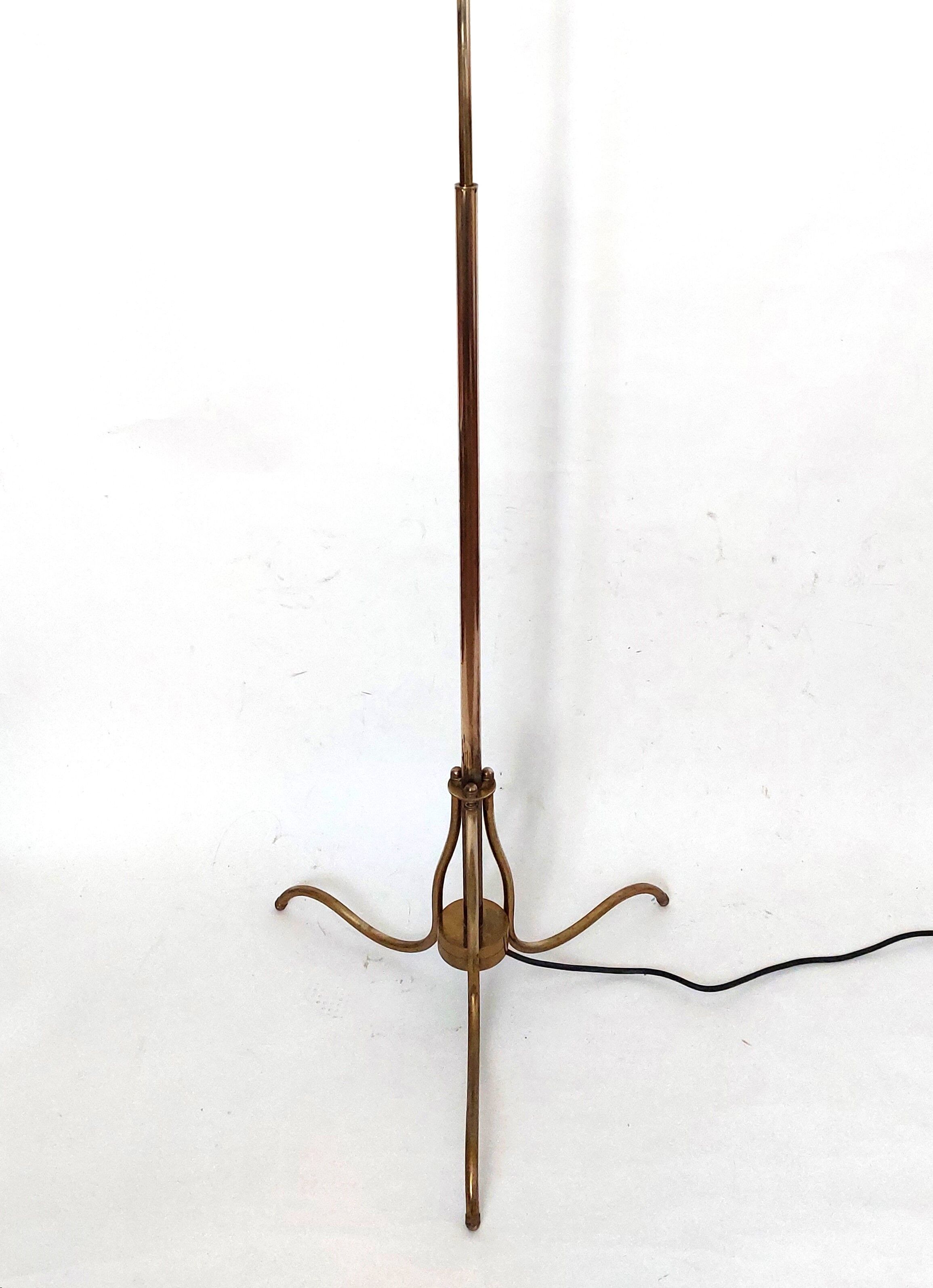 Floor lamp reading tripod gilded brass 1950/1960