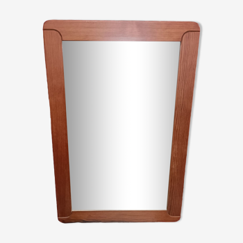 Miroir rectangulaire aux coins arrondis, cadre bois