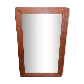 Miroir rectangulaire aux coins arrondis, cadre bois