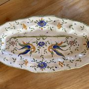 Très grand plat décoratif en faïence de limoges