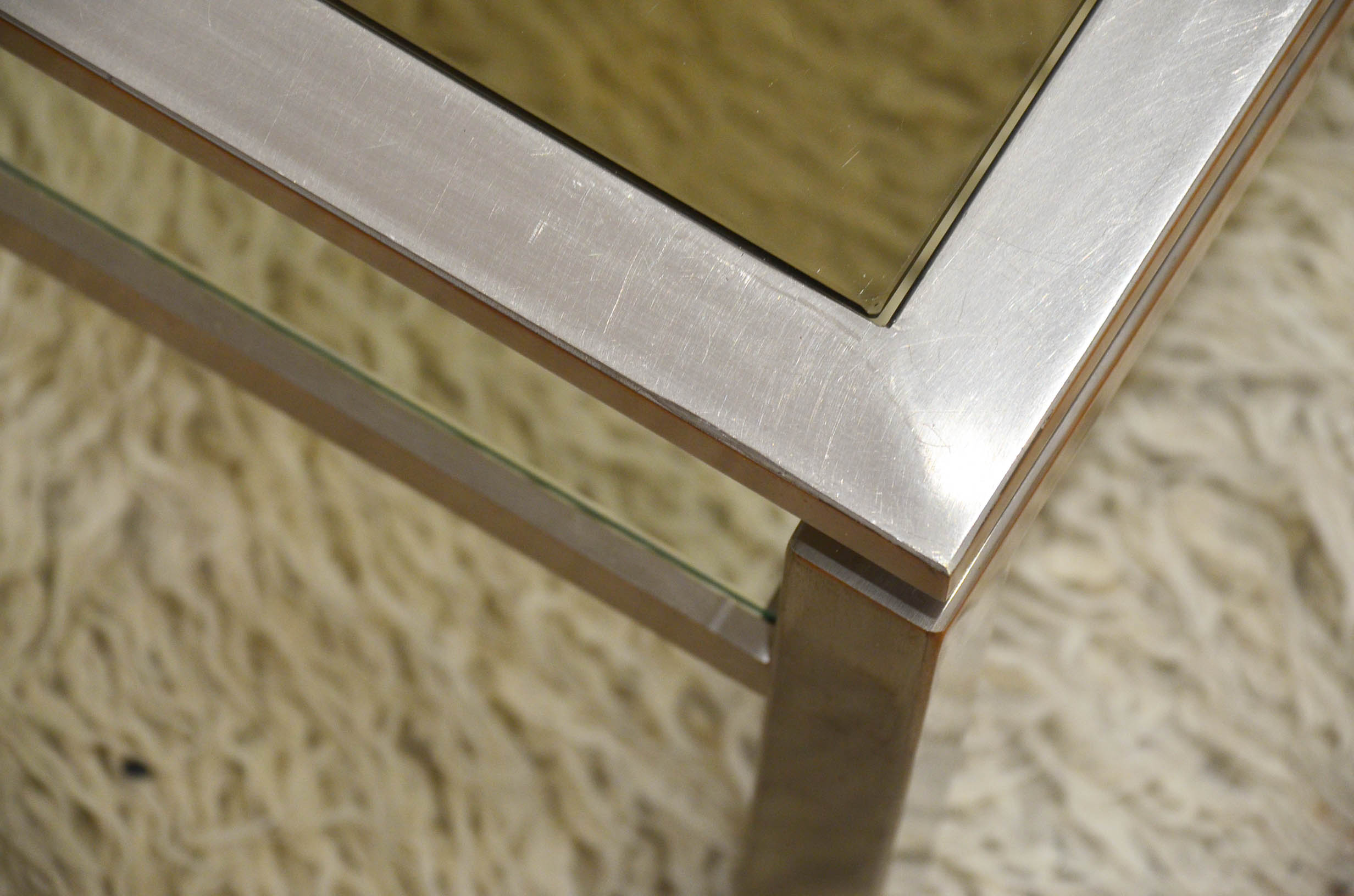 Jansen House coffee table by Guy Lefèvre steel glass 1970